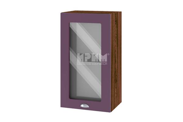Горен шкаф с витрина ВФ-Лилаво мат-05-202, 40см