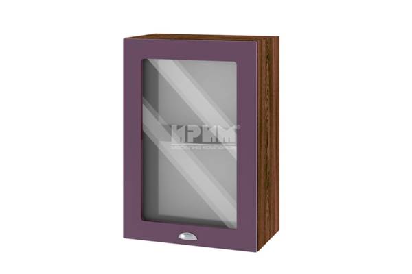 Горен шкаф с витрина ВФ-Лилаво мат-05-218, 50см