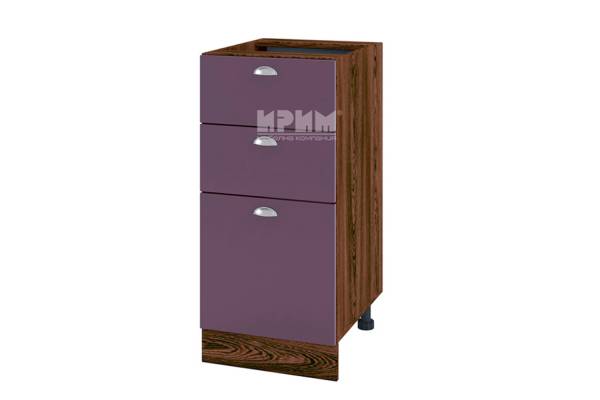 Долен шкаф с две чекмеджета и врата ВФ-Лилаво мат-05-27, 40см