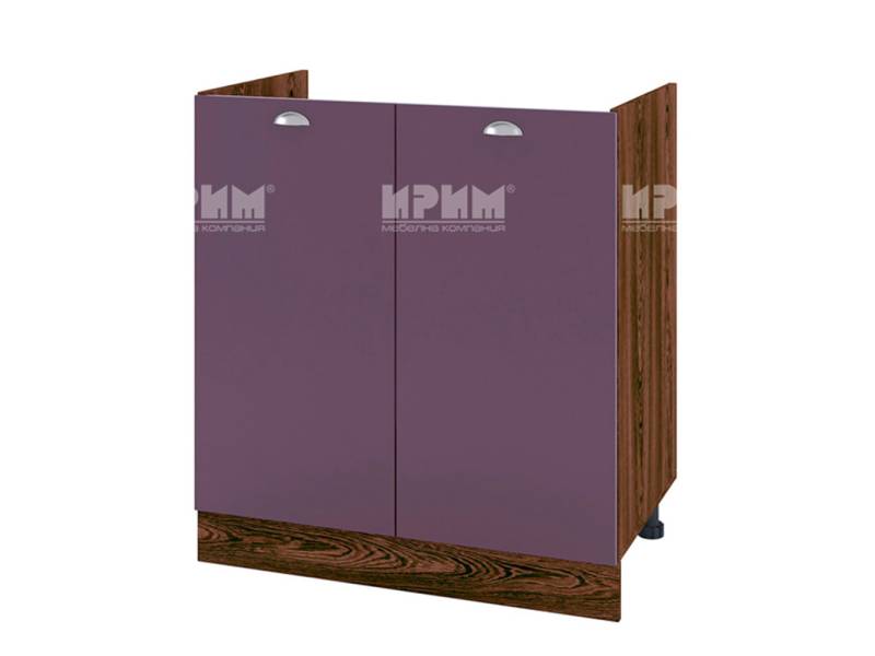 Долен шкаф за бордова мивка с две врати ВФ-Лилаво мат-05-30, 80см - Модулна Кухня Сити лилаво мат и бяло гладко