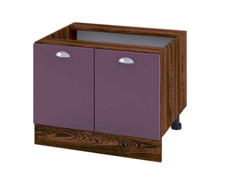 Долен шкаф за Раховец с две врати ВФ-Лилаво мат-05-32, 60см - Модулна Кухня Сити лилаво мат и бяло гладко