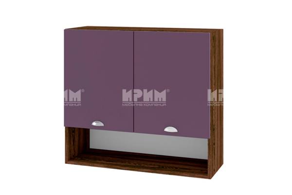 Горен шкаф с две врати и ниша ВФ-Лилаво мат-05-8, 80см