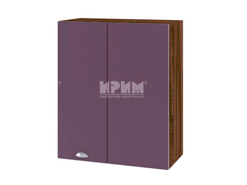 Горен шкаф за ъгъл с врата ВФ-Лилаво мат-05-17, 60см - Модулна Кухня Сити лилаво мат и бяло гладко