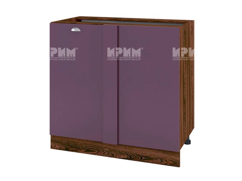 Долен шкаф за ъгъл с врата ВФ-Лилаво мат-05-42, 90см - Модулна Кухня Сити лилаво мат и бяло гладко