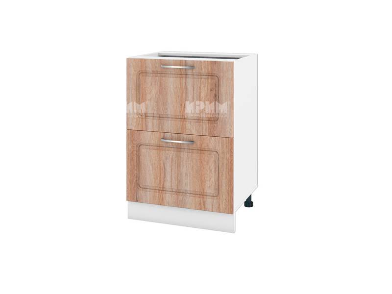 Долен шкаф с две чекмеджета БФ-Сонома-02-44, 60см - Модулна Кухня Сити дъб натурал и венге