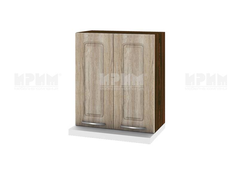 Горен шкаф за аспиратор с две врати ВФ-Сонома-02-13, 60см - Модулна Кухня Сити сонома и бяло гладко