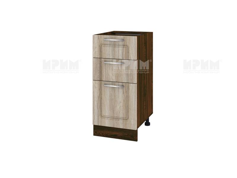 Долен шкаф с две чекмеджета и врата ВФ-Сонома-02-27, 40см - дясно отваряне - Модулна Кухня Сити сонома и бяло гладко