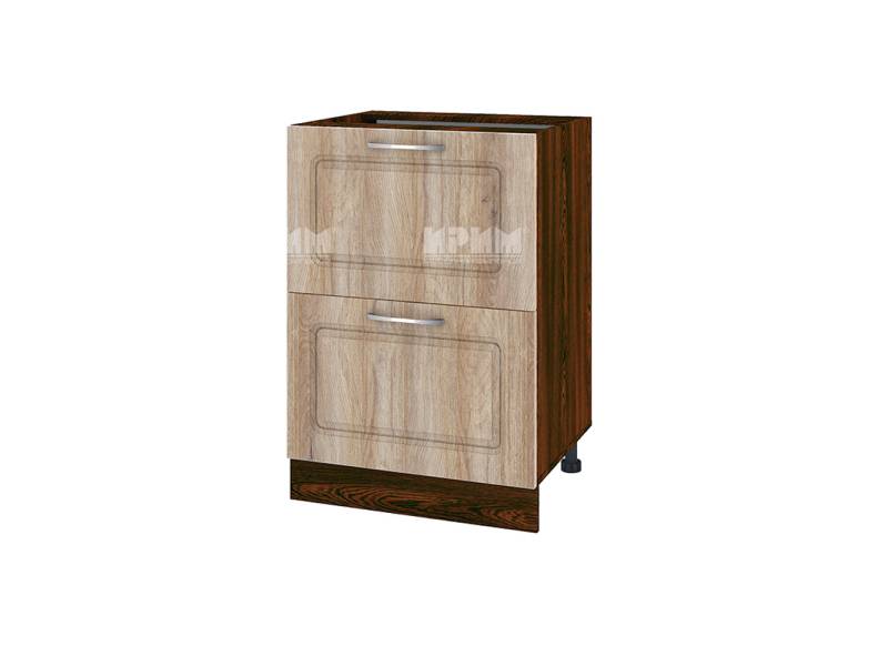 Долен шкаф с две чекмеджета ВФ-Сонома-02-44, 60см - Модулна Кухня Сити сонома и бяло гладко