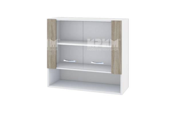 Горен шкаф с две витрини и ниша БДА-10, 80см