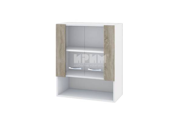 Горен шкаф с две витрини и ниша БДА-9, 60см