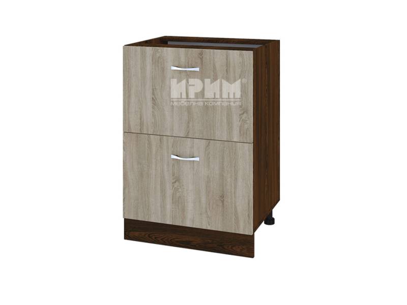 Долен шкаф с две чекмеджета ВДА-44, 60см - Модулна кухня Сити сонома арвен 629 и венге