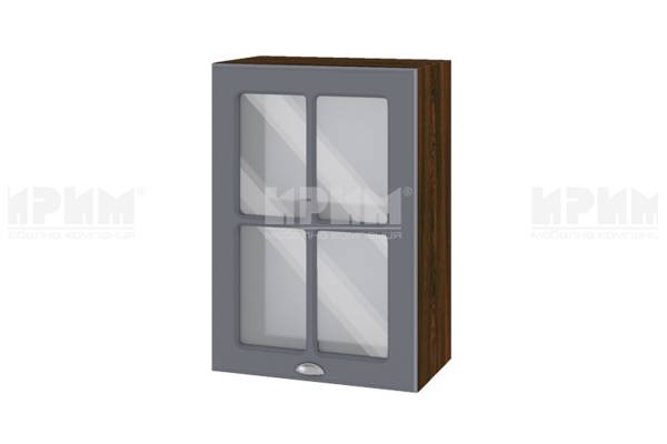 Горен шкаф с витрина ВФ-Цимент мат-06-118, 50см