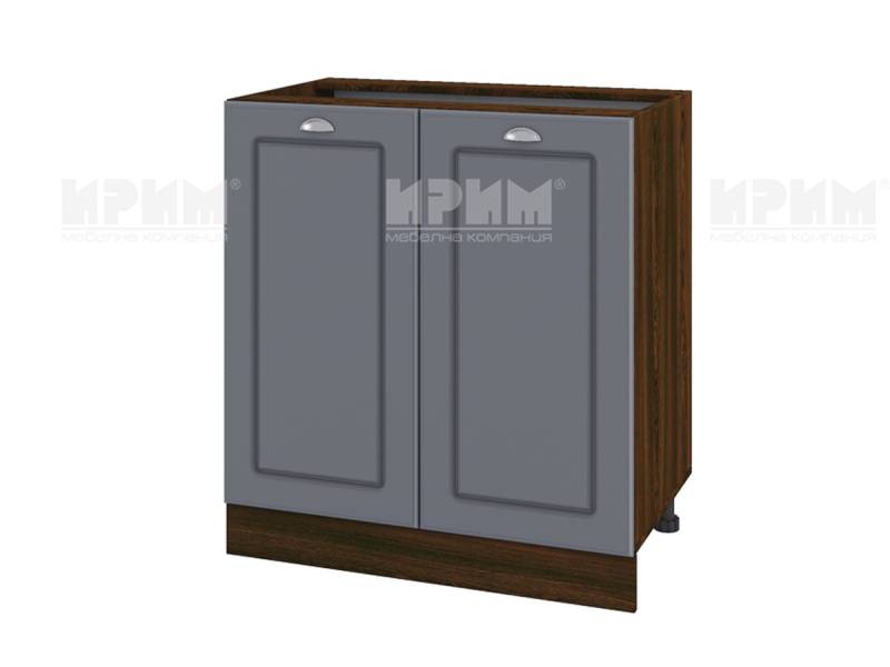 Долен шкаф с две врати ВФ-Цимент мат-06-23, 80см, с възможнот за вграждане на мивка - Модулна Кухня Сити цимент мат и венге