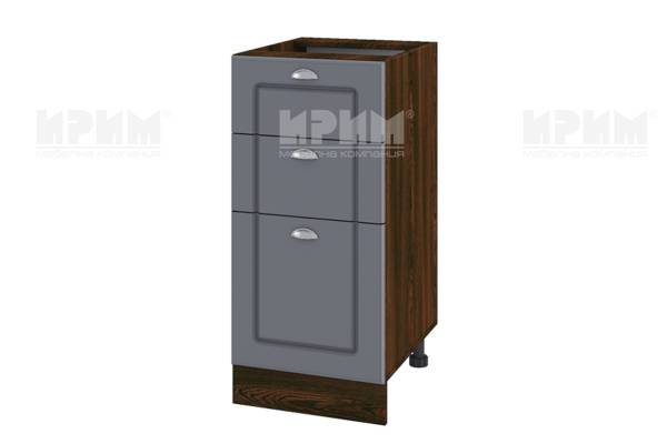 Долен шкаф с две чекмеджета и врата ВФ-Цимент мат-06-27, 40см - дясно отваряне