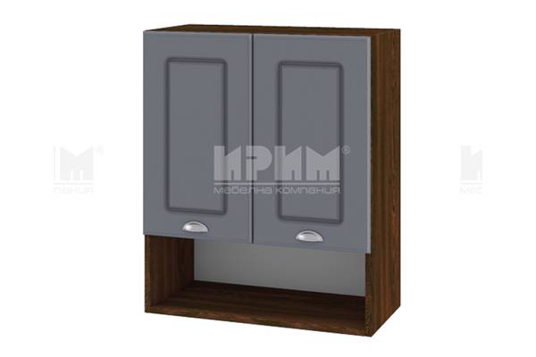 Горен шкаф с две врати и ниша ВФ-Цимент мат-06-7, 60см