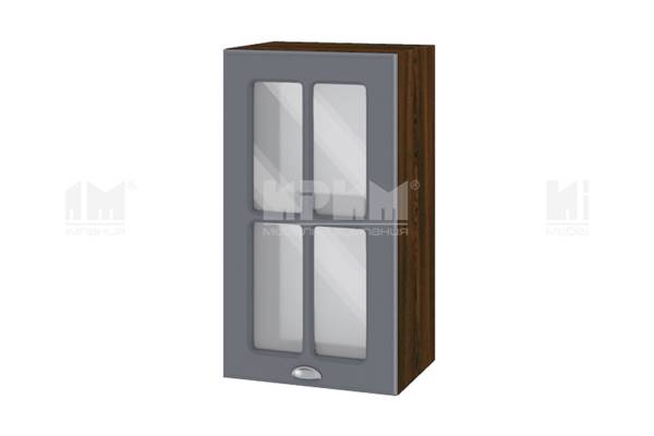 Горен шкаф с витрина ВФ-Цимент мат-06-102, 40см