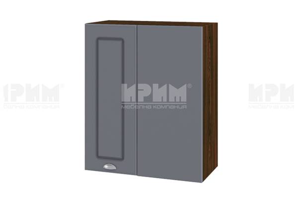 Горен шкаф за ъгъл с врата ВФ-Цимент мат-06-17, 60см