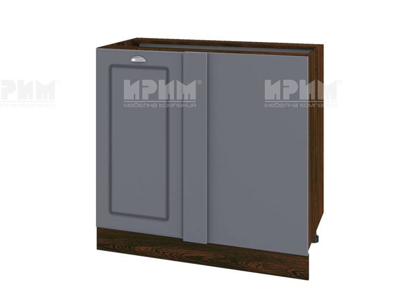 Долен шкаф за ъгъл с врата ВФ-Цимент мат-06-42, 90см - Модулна Кухня Сити цимент мат и бяло гладко