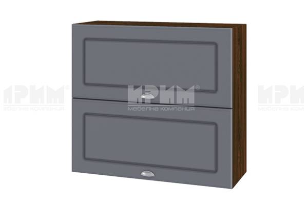Горен шкаф с две хоризонтални врати ВФ-Цимент мат-06-12, 80см