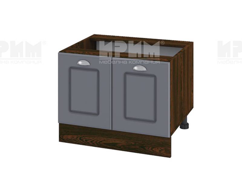 Долен шкаф за Раховец с две врати ВФ-Цимент мат-06-32, 60см - Модулна Кухня Сити цимент мат и бяло гладко