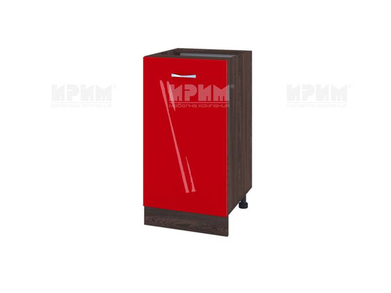 Долен шкаф с врата ВЧ-28, 45см - Модулна кухня Сити червен хайглос и бяло гладко