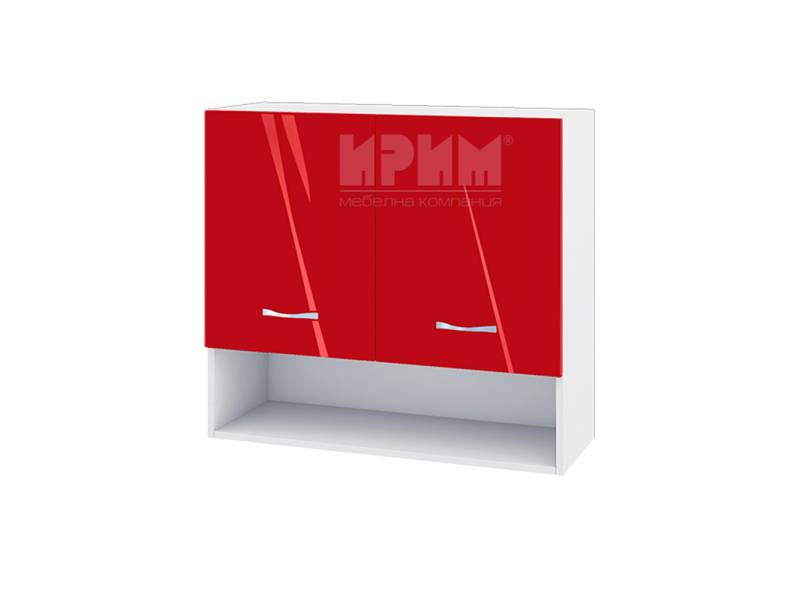 Горен шкаф с две врати и ниша БЧ-8, 80см - Модулна кухня Сити астра и венге