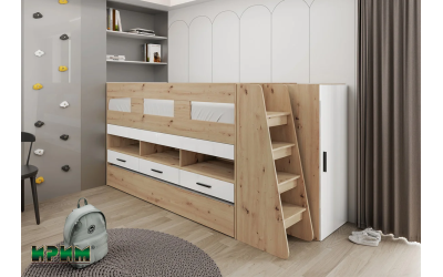 Детско двуетажно легло сандвич Сити 5052