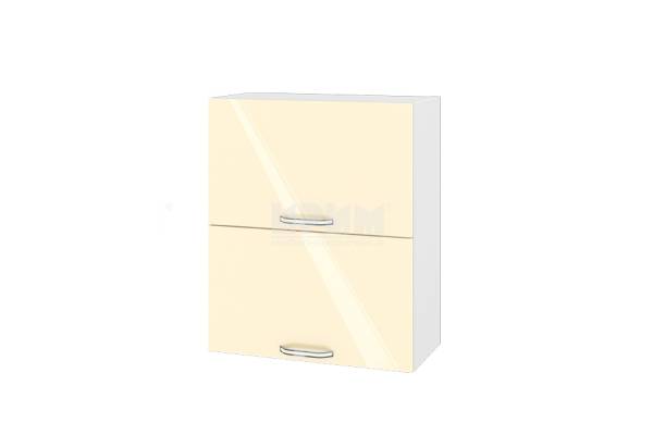 Горен шкаф с две хоризонтални врати БФ-Бежово гланц-05-11, 60см