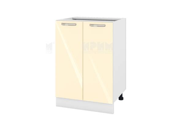 Долен шкаф с две врати БФ-Бежово гланц-05-22, 60см, с възможност за вграждане на мивка