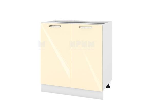 Долен шкаф с две врати БФ-Бежово гланц-05-23, 80см, с възможност за вграждане на мивка