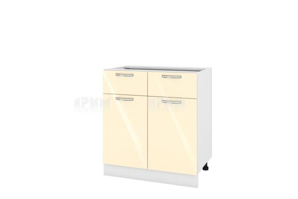 Долен шкаф с две врати и две чекмеджета БФ-Бежово гланц-05-26, 80см