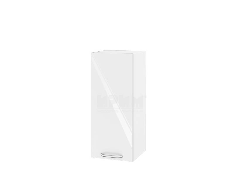 Горен шкаф с врата БФ-Бяло гланц-05-1, 30см - Модулна кухня Сити бял гланц