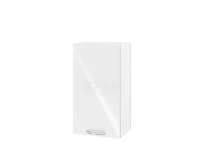 Горен шкаф с врата БФ-Бяло гланц-05-2, 40см - Модулна кухня Сити бял гланц