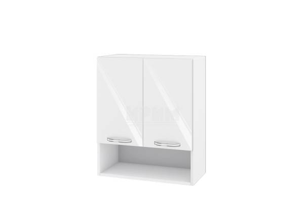 Горен шкаф с две врати и ниша БФ-Бяло гланц-05-07, 60см