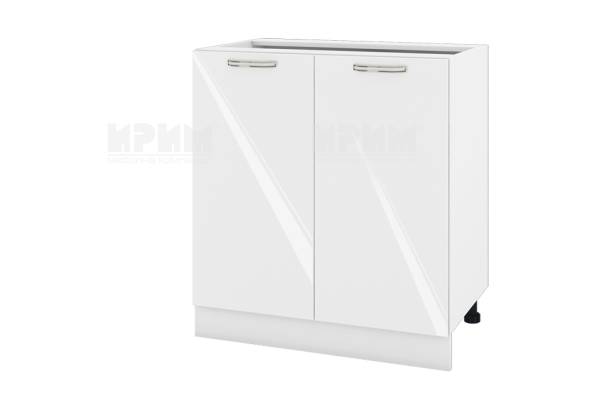 Долен шкаф с две врати БФ-Бяло гланц-05-23, 80см, с възможност за вграждане на мивка