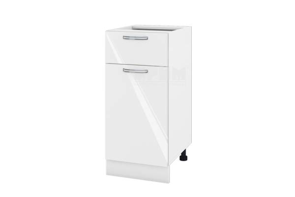 Долен шкаф с врата и чекмедже БФ-Бяло гланц-05-24, 40см
