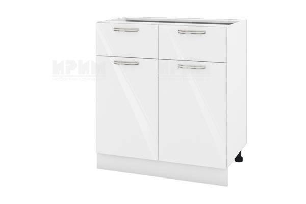 Долен шкаф с две врати и две чекмеджета БФ-Бяло гланц-05-26, 80см