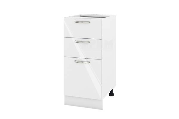 Долен шкаф с две чекмеджета и врата БФ-Бяло гланц-05-27, 40см