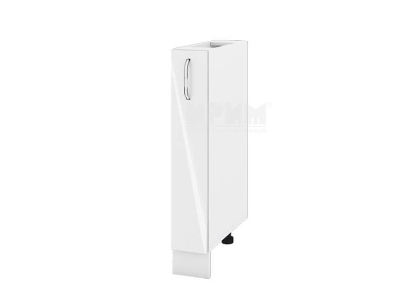 Долен шкаф-бутилиера с врата БФ-Бяло гланц-05-41 - Модулна кухня Сити бял гланц и бяло гладко