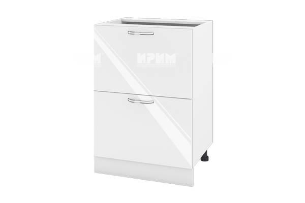 Долен шкаф с две чекмеджета БФ-Бяло гланц-05-44, 60см