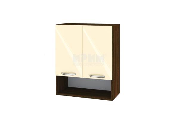 Горен шкаф с две врати и ниша ВФ-Бежово гланц-05-7, 60см