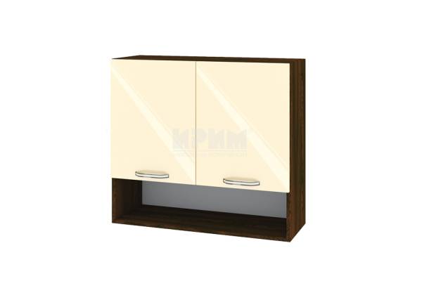 Горен шкаф с две врати и ниша ВФ-Бежово гланц-05-8, 80см