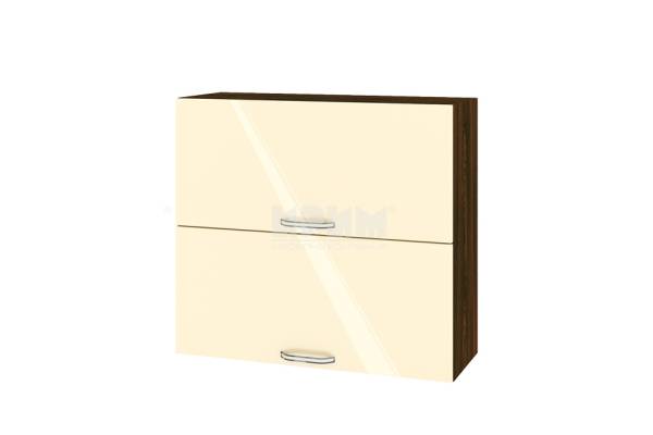 Горен шкаф с две хоризонтални врати ВФ-Бежово гланц-05-12, 80см