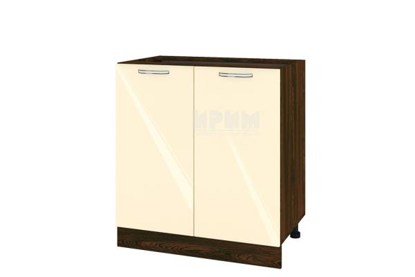 Долен шкаф с две врати ВФ-Бежово гланц-05-23, 80см,  с възможност за вграждане на мивка