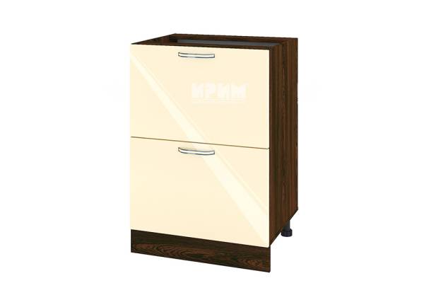 Долен шкаф с две чекмеджета ВФ-Бежово гланц-05-44, 60см