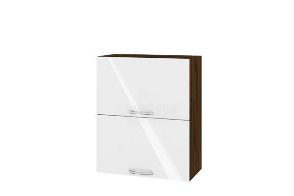 Горен шкаф с две хоризонтални врати ВФ-Бяло гланц-05-11, 60см