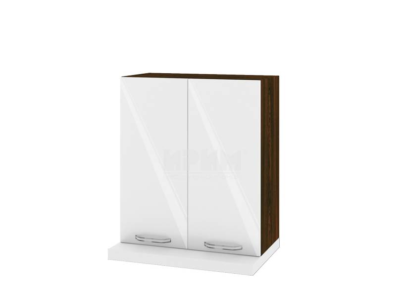 Горен шкаф за аспиратор с две врати ВФ-Бяло гланц-05-13, 60см - Модулна Кухня Сити венге и бял гланц