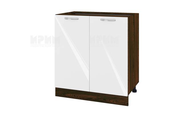 Долен шкаф с две врати ВФ-Бяло гланц-05-23, 80см, с възможност за вграждане на мивка