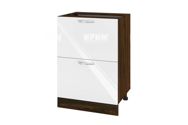 Долен шкаф с две чекмеджета ВФ-Бяло гланц-05-44, 60см