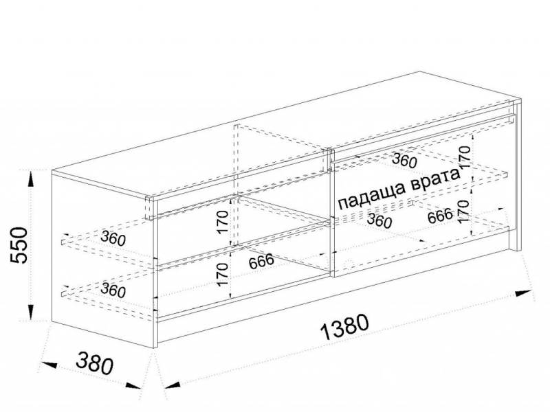 ТВ шкаф Сити 6272 - ТВ шкафове